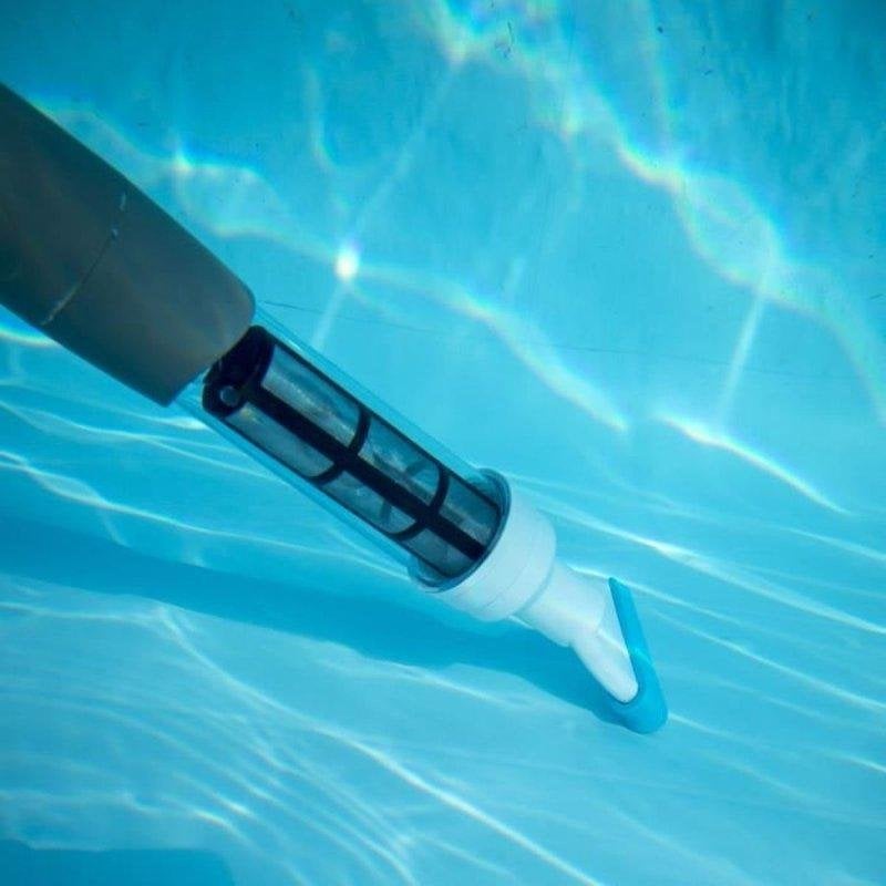 Gre Weiss/Blau Bodenreiniger Fuer Pool 11 W Mit Teleskopstiel 133 Cm