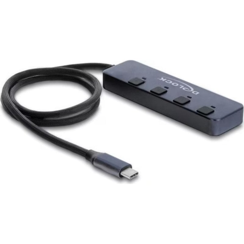 Delock USB 10 Gbps Hub mit 3 x USB Typ-A und 1 x USB Type-Câ„¢ Buchse mit Schalter