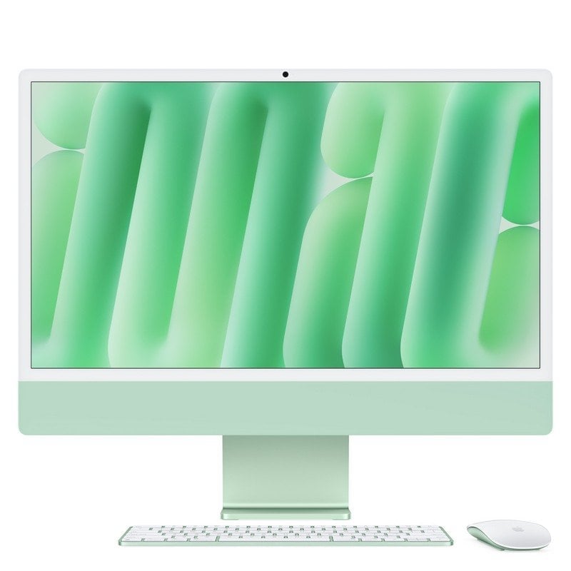 Apple iMac 24 Apple M4 CPU de 8 núcleos/24GB/512GB SSD/GPU Apple GPU Octa Core/24" Retina 4.5K Verde Vidrio estándar + Trackpad Gigabit