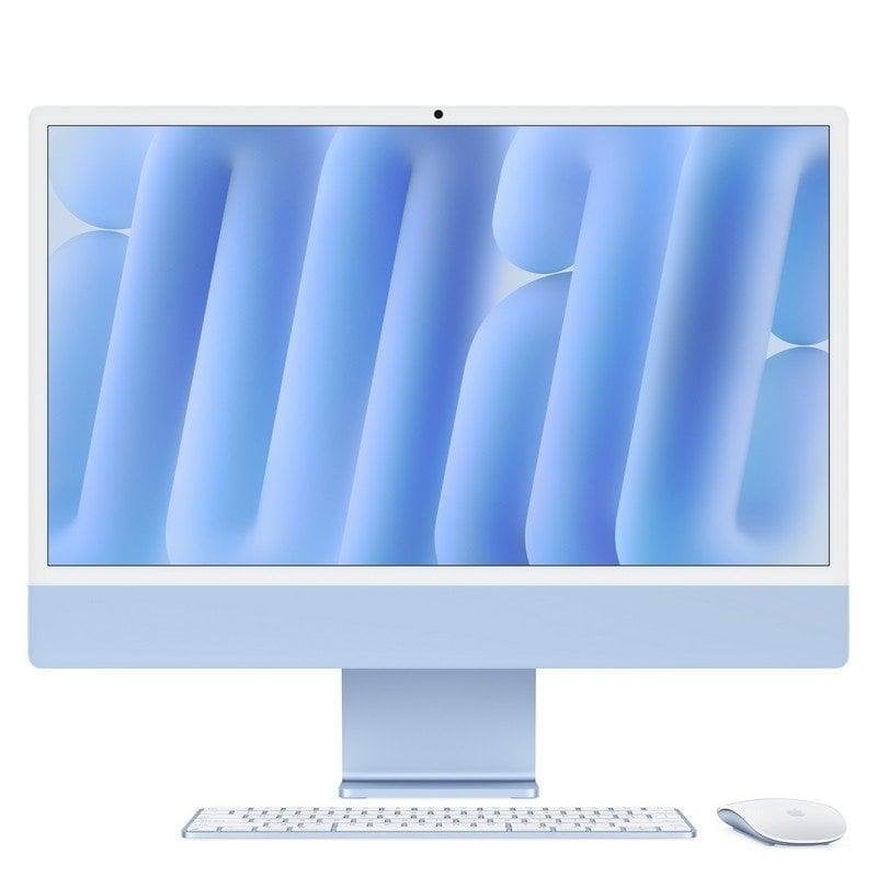 Ordenador Todo en uno Apple iMac 24 M4 CPU de 8 núcleos 16GB 256GB SSD GPU 8 núcleos 24" macOS Sequoia Azul Vidrio estándar + Gigabit