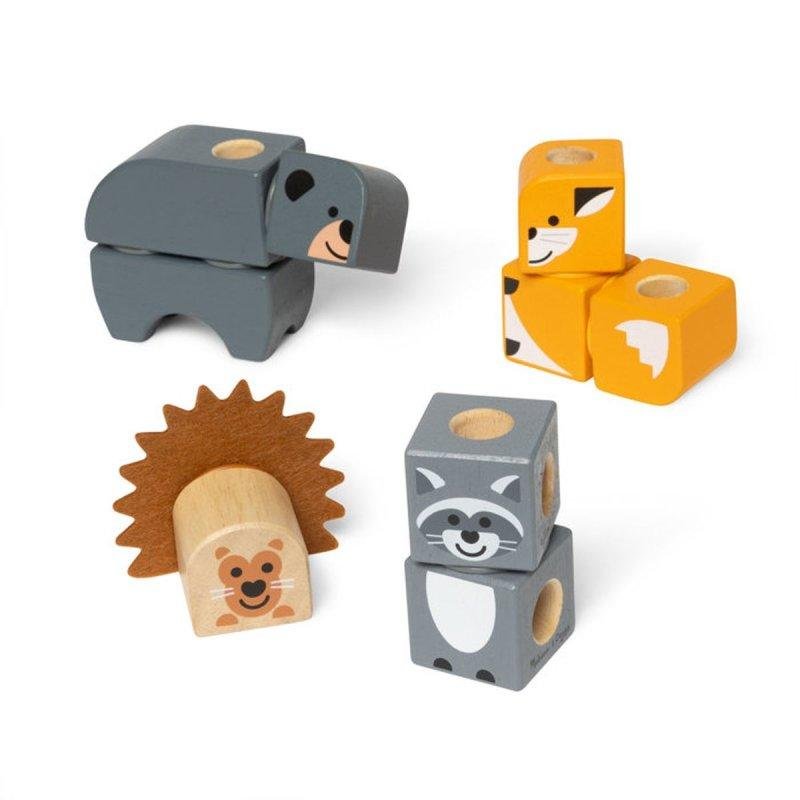 Melissa & Doug Blockables Les Animaux de la Forêt - 16 Pièces en Bois FSC - SPIN MASTER - A partir de 2 ans - vue 5