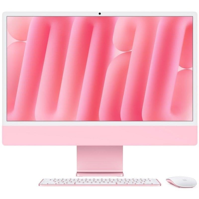 Ordenador todo en uno Apple iMac M4 CPU de 8 núcleos 24GB 256GB SSD Apple GPU Octa Core 24" macOS Sequoia Rosa Vidrio estándar + Touch ID numérico Trackpad Gigabit