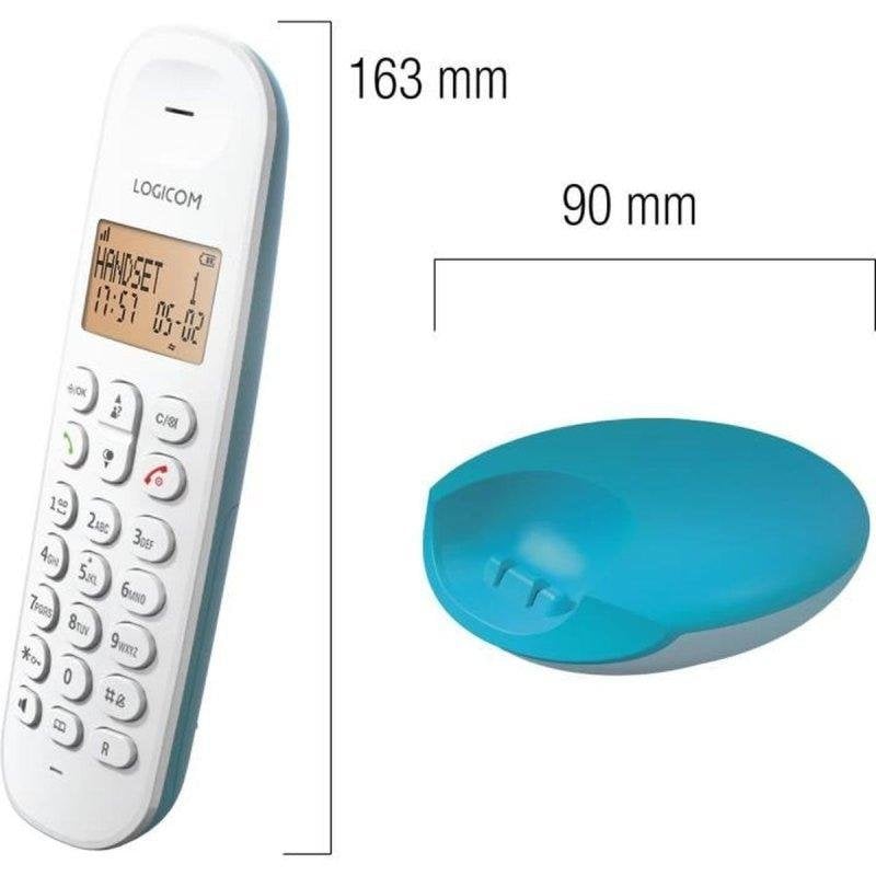 Telephone fixe sans fil Logicom Iloa 150 Turquoise Interphone et Conference