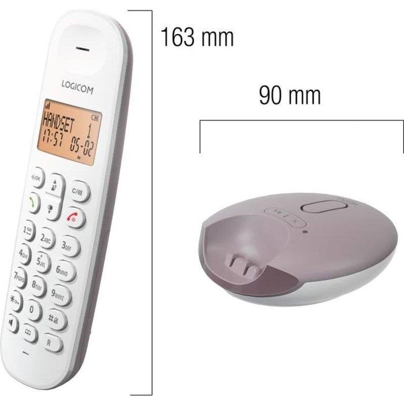 Téléphone sans fil Logicom Iloa 155t Taupe avec répondeur mains libres