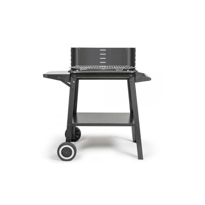 Livoo Barbecue à charbon - DOC328 - Inox - Surface de cuisson 48 5 x 28 8 cm - Hauteur réglable 70-84 cm