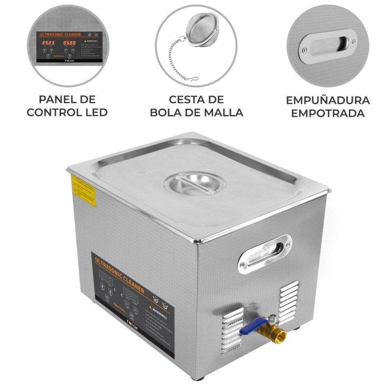 Digitales 15L Ultraschallreinigungsgerät professionelles kommerzielles Edelstahl Ultraschallreiniger Reinigung 1-30Min Timer 0-80°C 450W Heizgerät