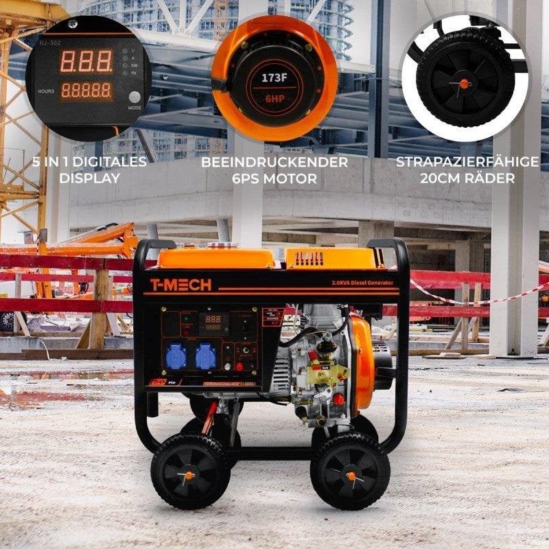 Monster Générateur Diesel 2KvA à Cadre ouvert T-Mech - vue 1