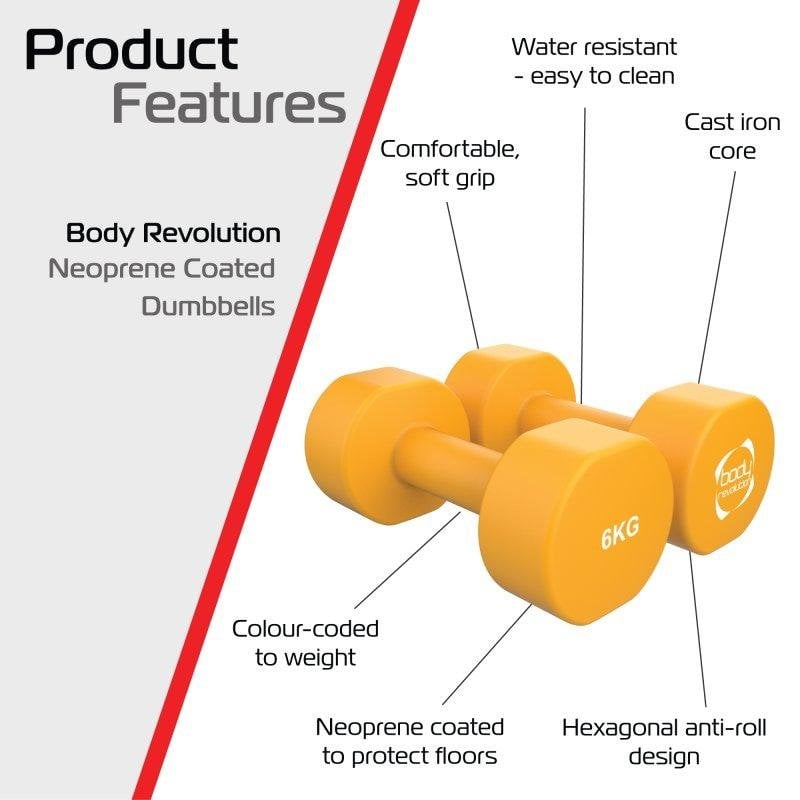 Neopren-Hanteln Body Revolution 6kg (x2)