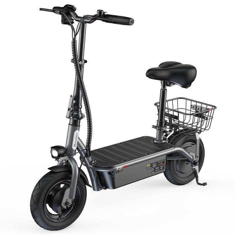 Elektrische step iScooter F2 500W Bereik 30km 10'' Luchtbanden Trommelremmen Grijs