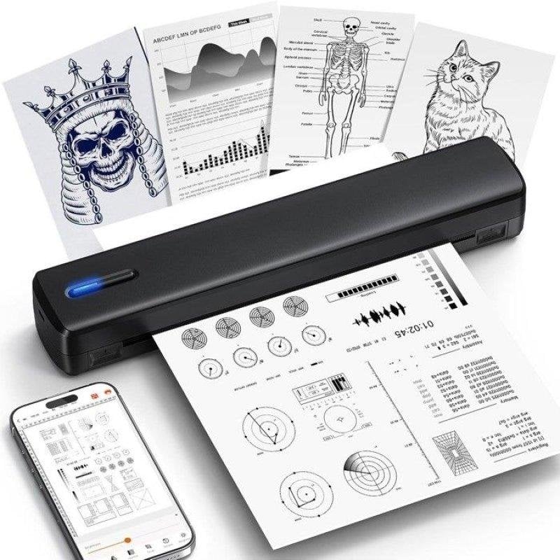 Imprimante thermique Bluetooth portable A4 Nobrand sans encre noire