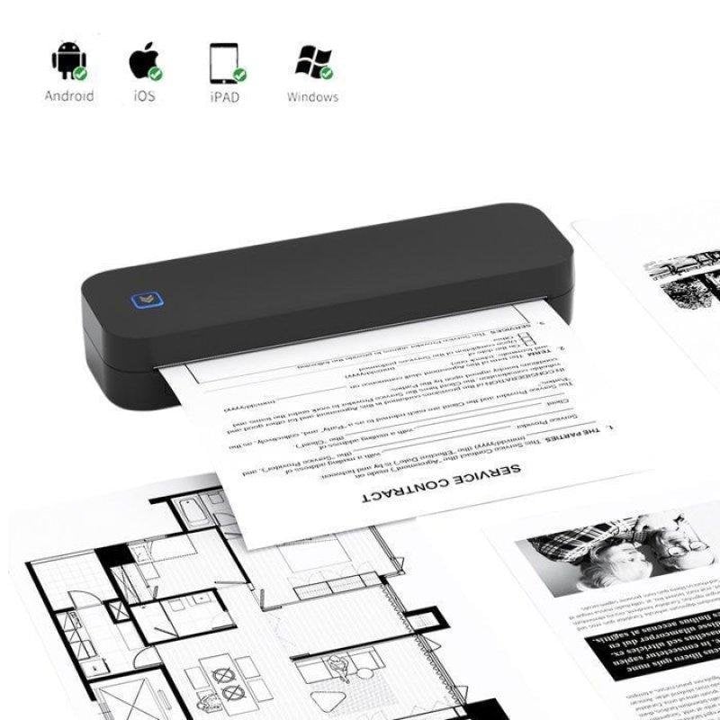 Imprimante thermique portable Bluetooth Nobrand A4 sans encre USB noire