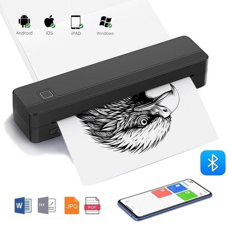 Imprimante Thermique Bluetooth Portable Nobrand A4 Sans Encre Noir