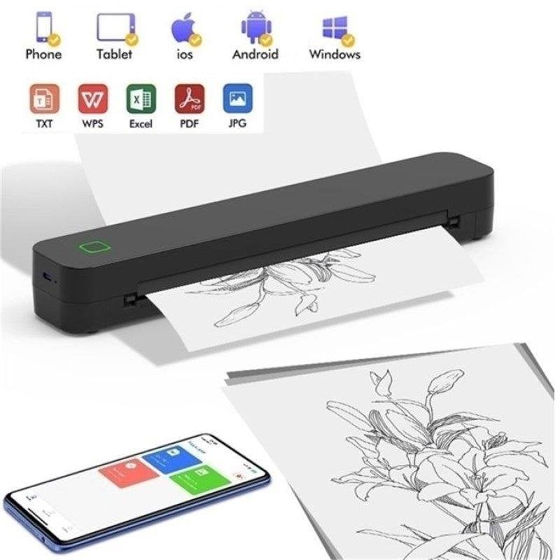Imprimante Thermique Bluetooth A4 Nobrand Portable Sans Encre 203 dpi