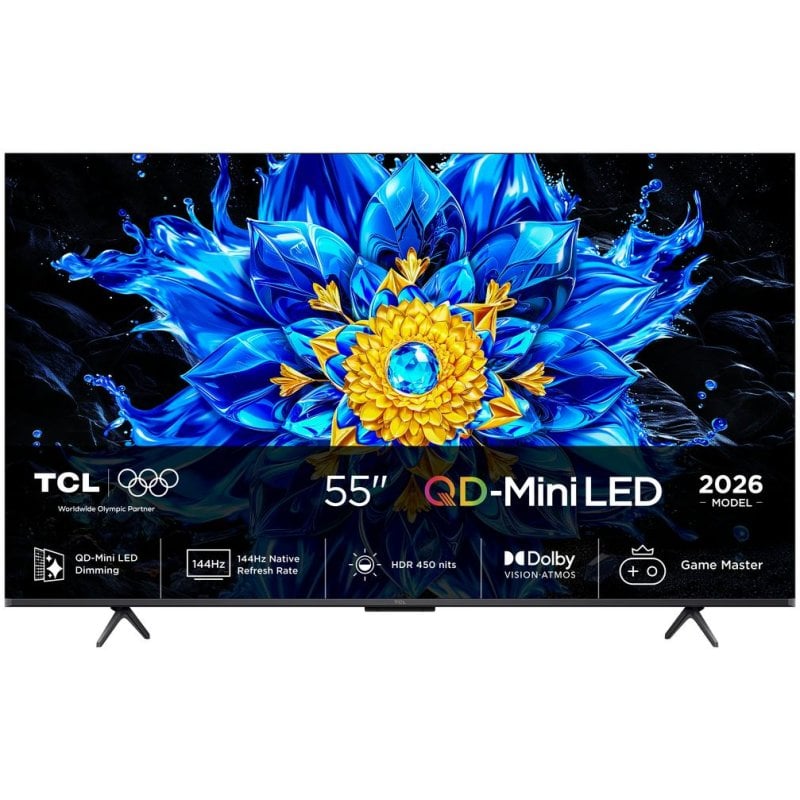 TV TCL QD Mini LED 55P8L 55" 4K UltraHD 144Hz Smart TV Google TV HDR10+ Dolby Vision