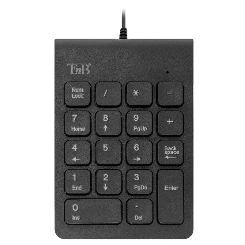 Tastatur TnB MPV1 USB kompakt 19 Tasten schwarz für Laptop