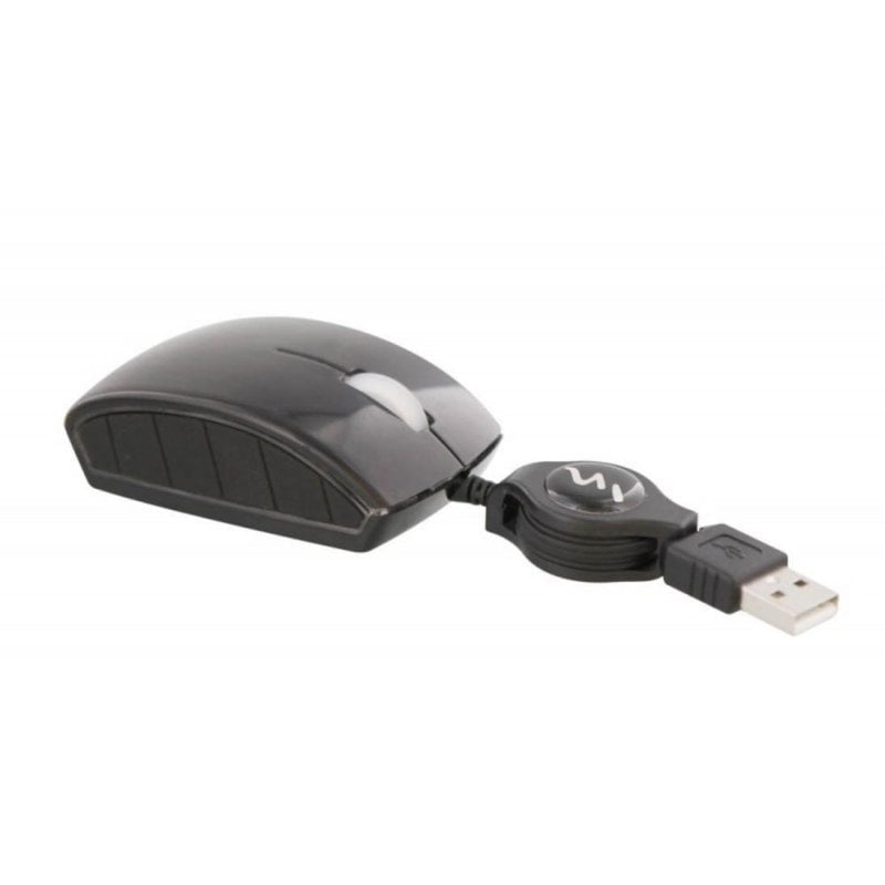 Ratón TnB Guppy MUG3BK Kompakt USB Kabel Retraktierbar Schwarz