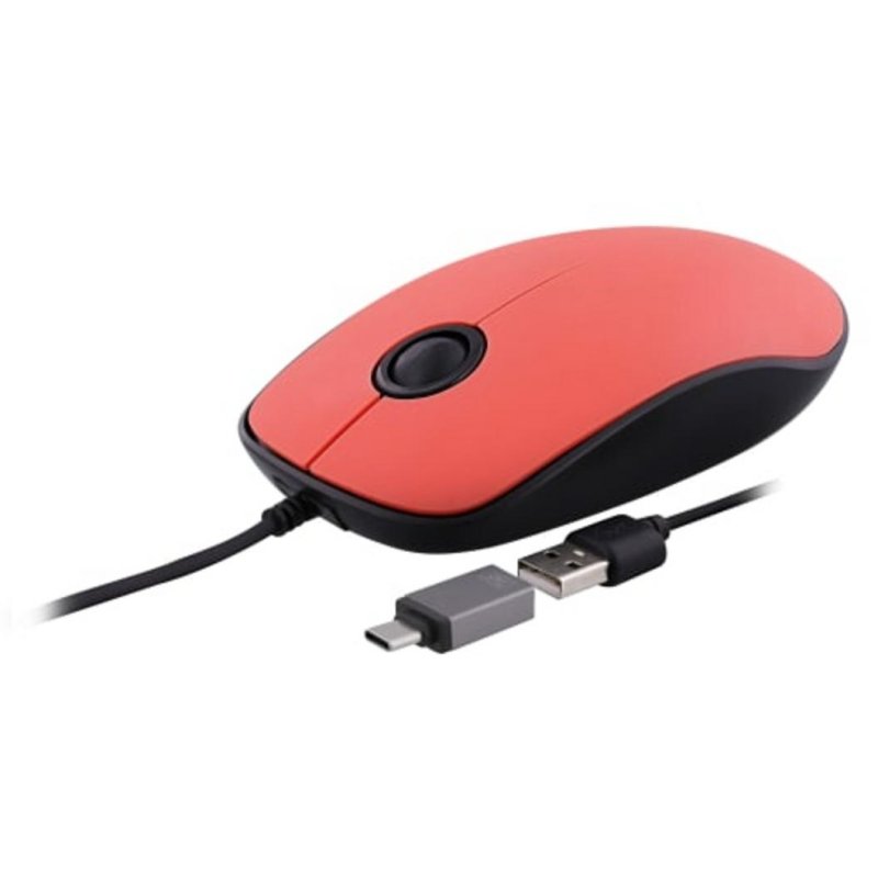 Maus TnB MUSUNSETRD USB-A USB-C 1000 DPI Rot Rot Ambidextrisch