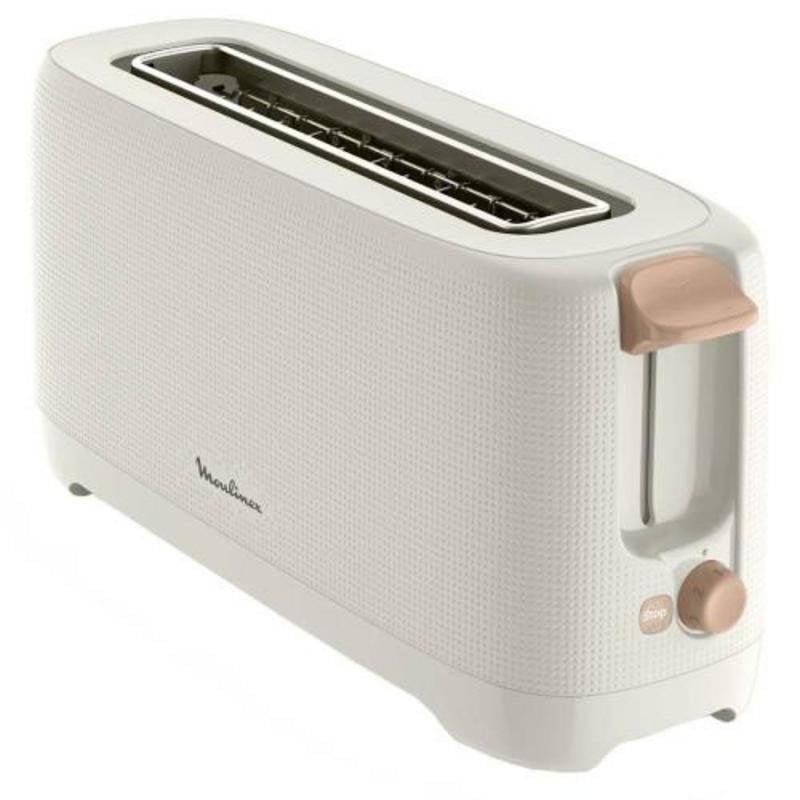 Broodrooster Moulinex Morning Long-Slot LS2M0A10 1 Lange Sleuf 1000 W 7 Bruiningsstanden Kruimellade Gebroken wit