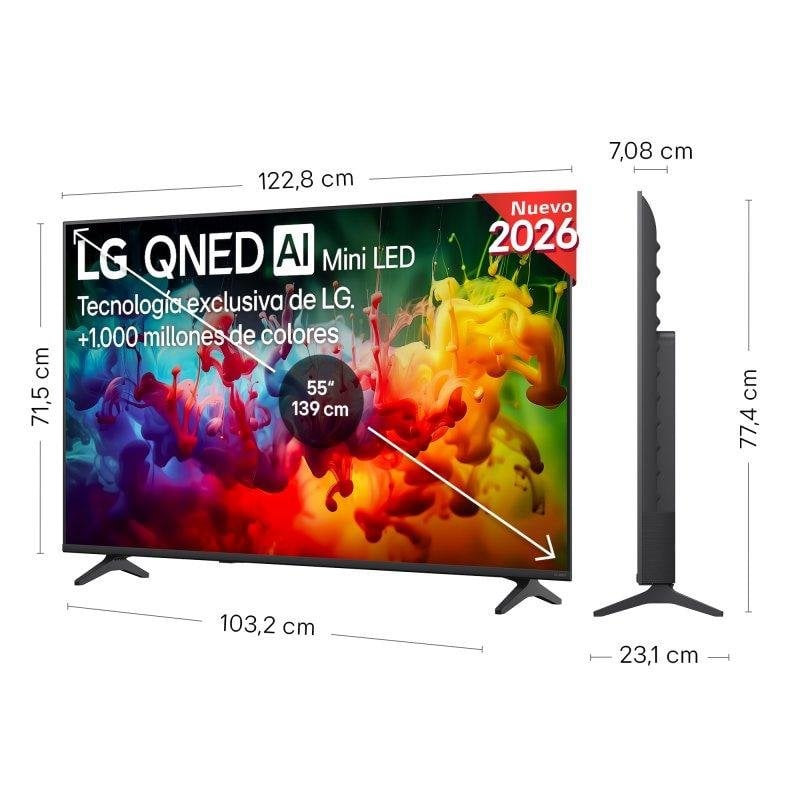 TV LG QNED 55QNED72B6B 55 4K UltraHD 60Hz Smart TV WebOS HDR10 MiniLED AI