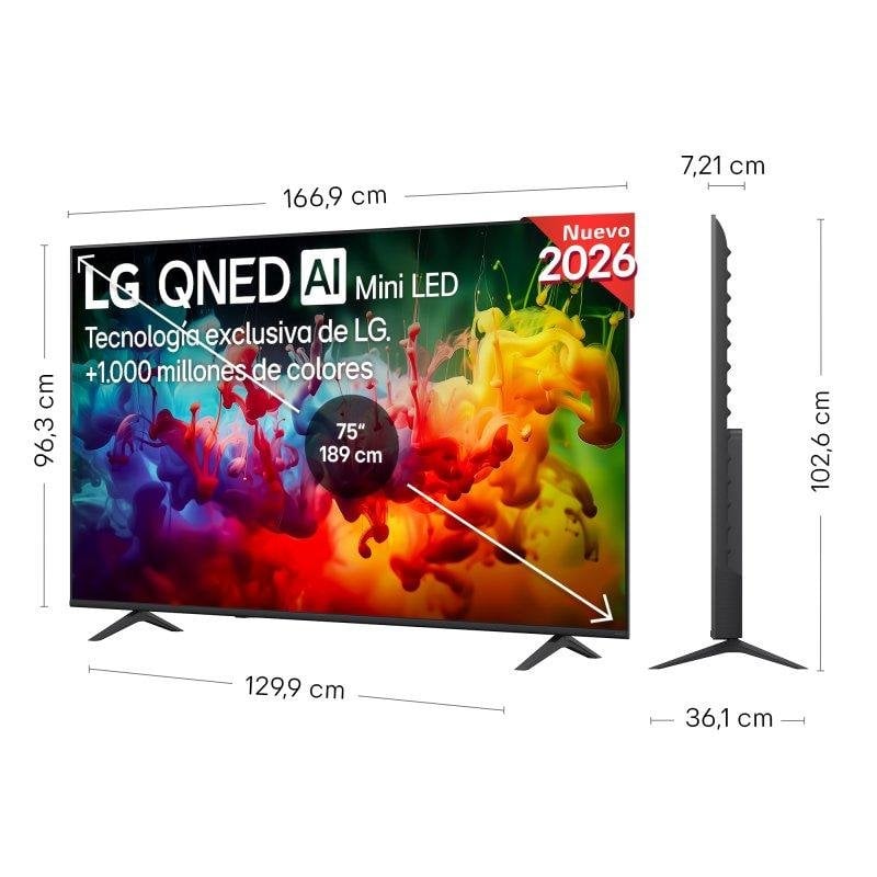 TV LG QNED 75QNED72B6A 75 4K UltraHD 60Hz Smart TV WebOS HDR10 MiniLED AI