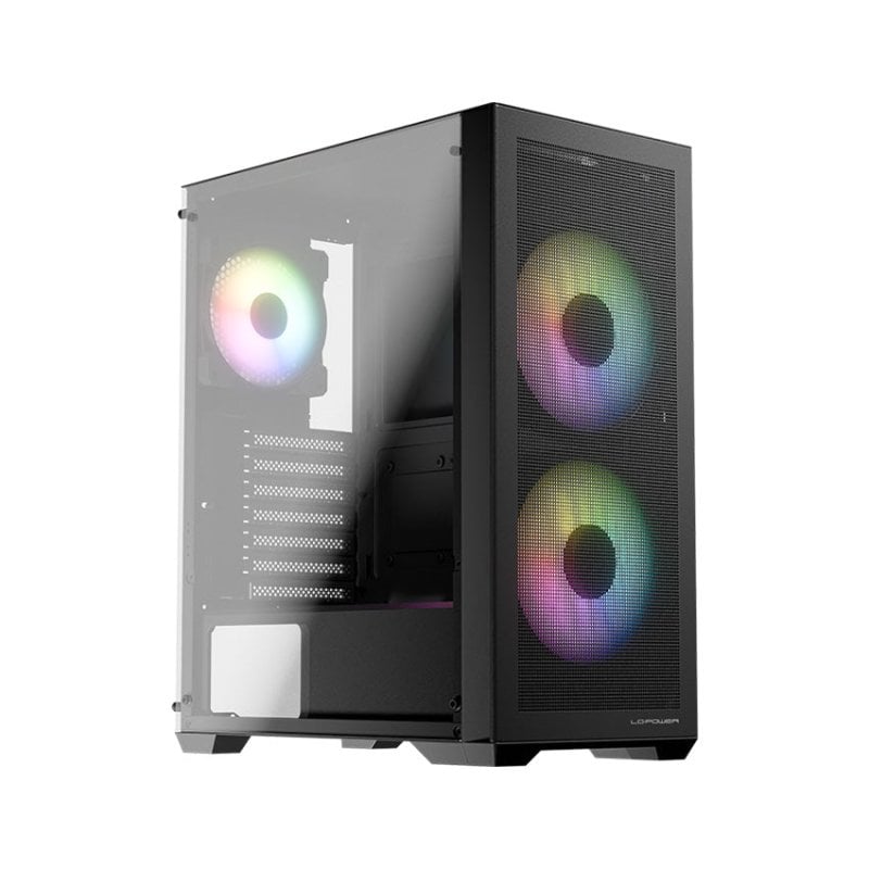 Lc-Power Nero Case Micro-Atx 717B Usb3.2/Audio, Senza Alimentatore (Atx, Matx, Mini-Itx), Case Pc, - Immagine 2