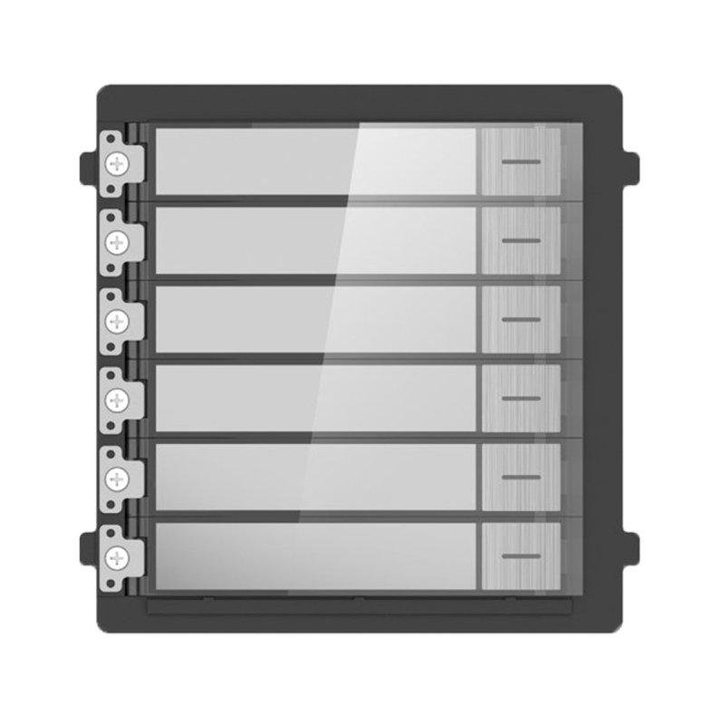 Module d'extension 6 boutons acier inoxydable pour interphone vidéo Hikvision