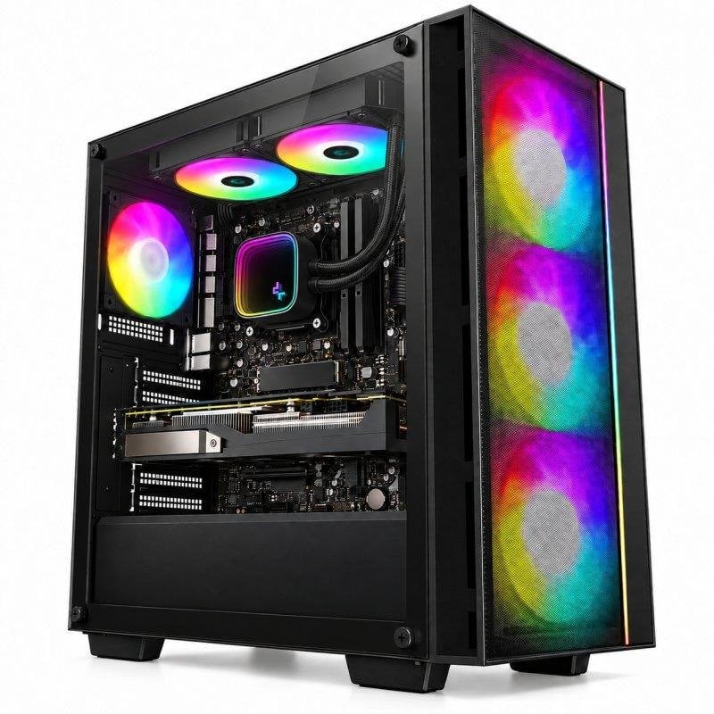 PC de bureau DECLICINFO AMD Ryzen 5 8400F 32 Go 2 To SSD RX 9060 XT Windows 11 Wi-Fi 6E
