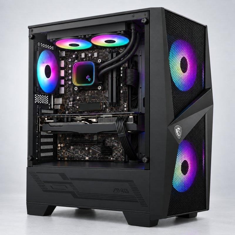 PC de bureau DECLICINFO AMD Ryzen 5 5600 16 Go RTX 5060 2 To SSD Windows 11 Pro performant