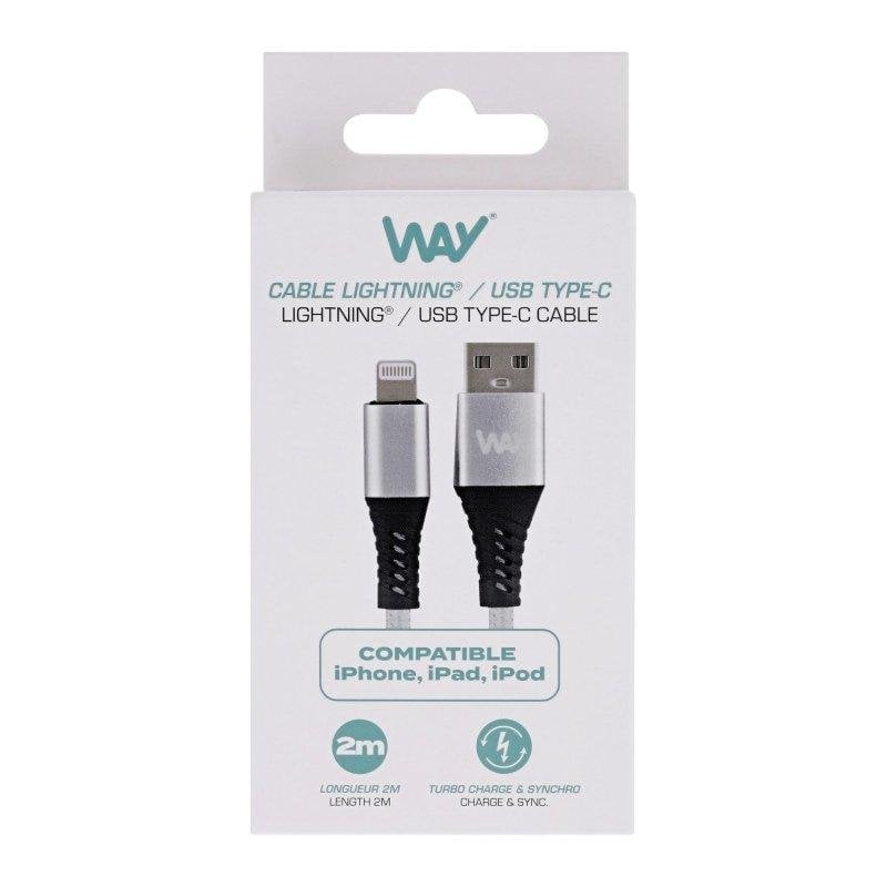 Kabel TnB Way WCBL02GR USB A Lightning 2 m Grau