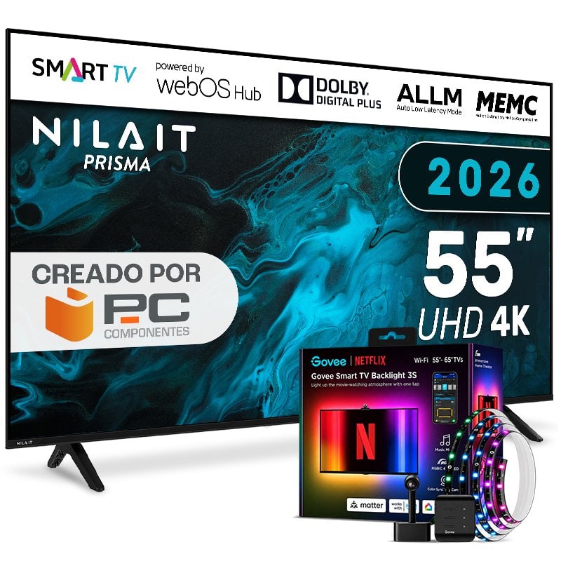 TV Nilait LED Prisma 55UD7004ST 55" 4K UltraHD 60Hz Smart TV WebOS HDR10 Govee Backlight
