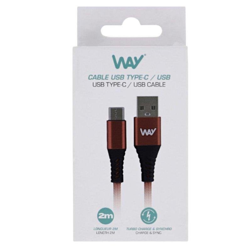 Kabel TnB Way WTCUSB02RD 2 m USB-A zu USB-C Rot