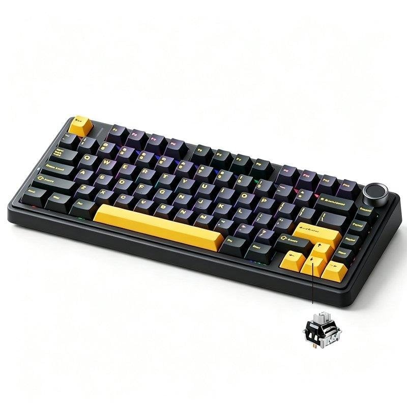 Teclado AULA F75 mecánico inalámbrico RGB Hot Swap US ANSI