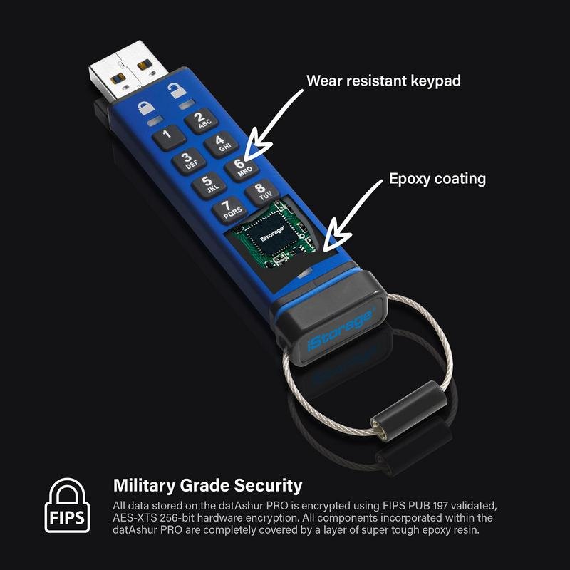 iStorage datAshur PRO Clé USB chiffré USB 3.0 - vue 1