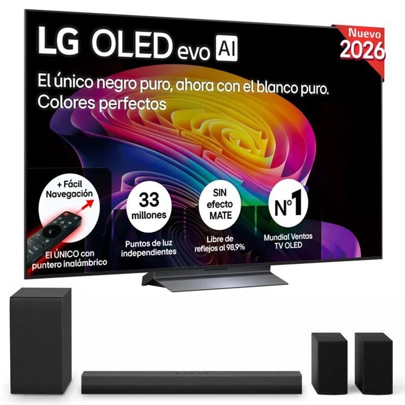 Pack LG OLED evo AI OLED65C64LA 65" 4K UltraHD + S40TR Barra de Sonido Inteligente 4.1