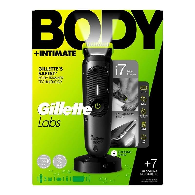 Tagliacapelli Multifunzione GilletteLabs i7 Body Senza Fili 100min 3 Pettini Impermeabile
