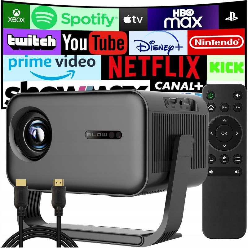 Proyector Blow MaxView Black Full HD 650 Lúmenes 150" LED Wi-Fi Portátil