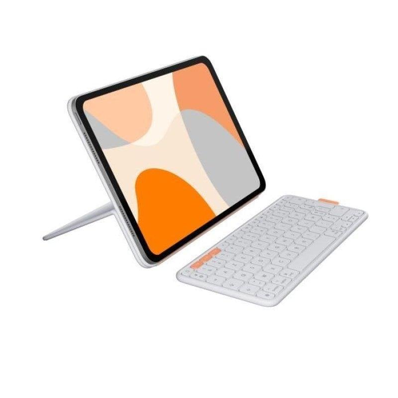 Tastiera Logitech Flip Folio AZERTY Bluetooth Grigio Chiaro per iPad 11"