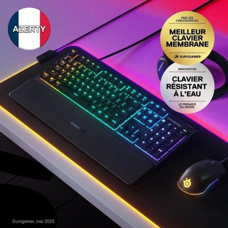Clavier Steelseries Apex 3 Magnétique Ultra Silencieux Noir AZERTY