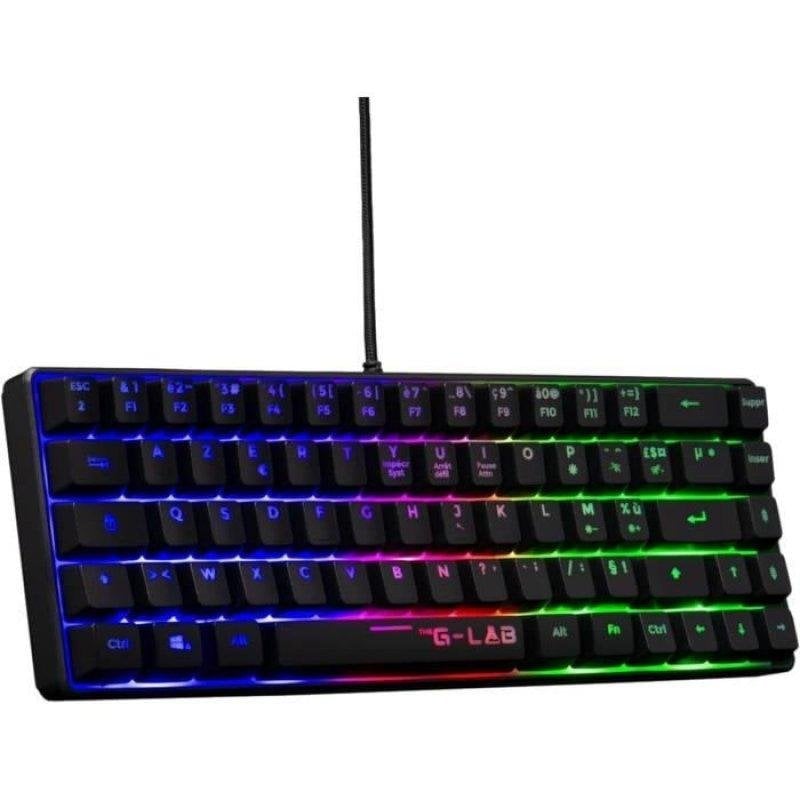 Teclado The G-Lab KEYZ-HYDROGEN/FR Gaming de membrana 60% preto FR