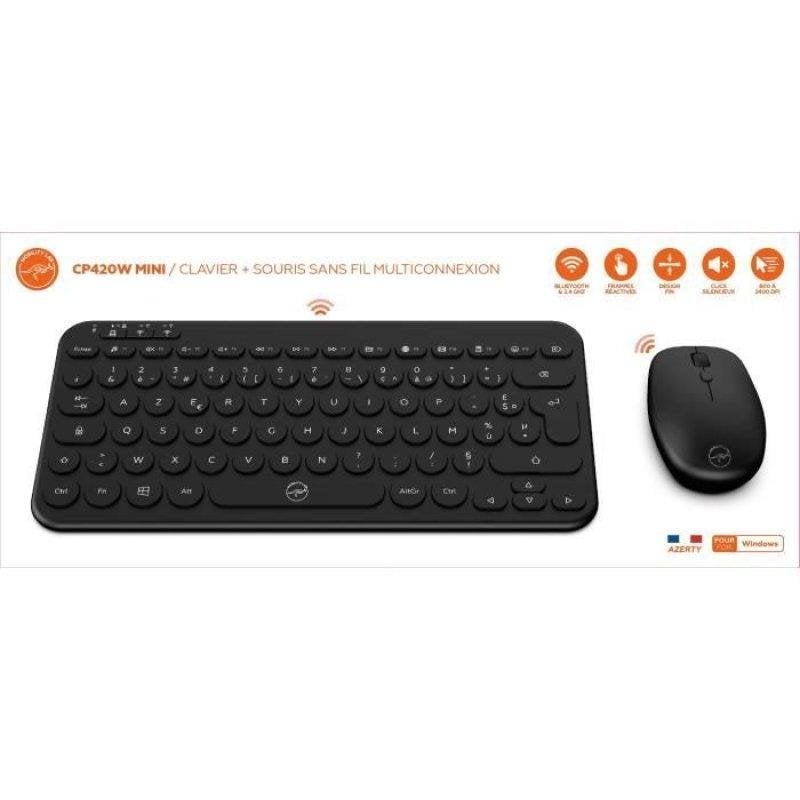 Pack Teclado y Ratón Mobility Lab CP420W Mini Inalámbrico Negro FR