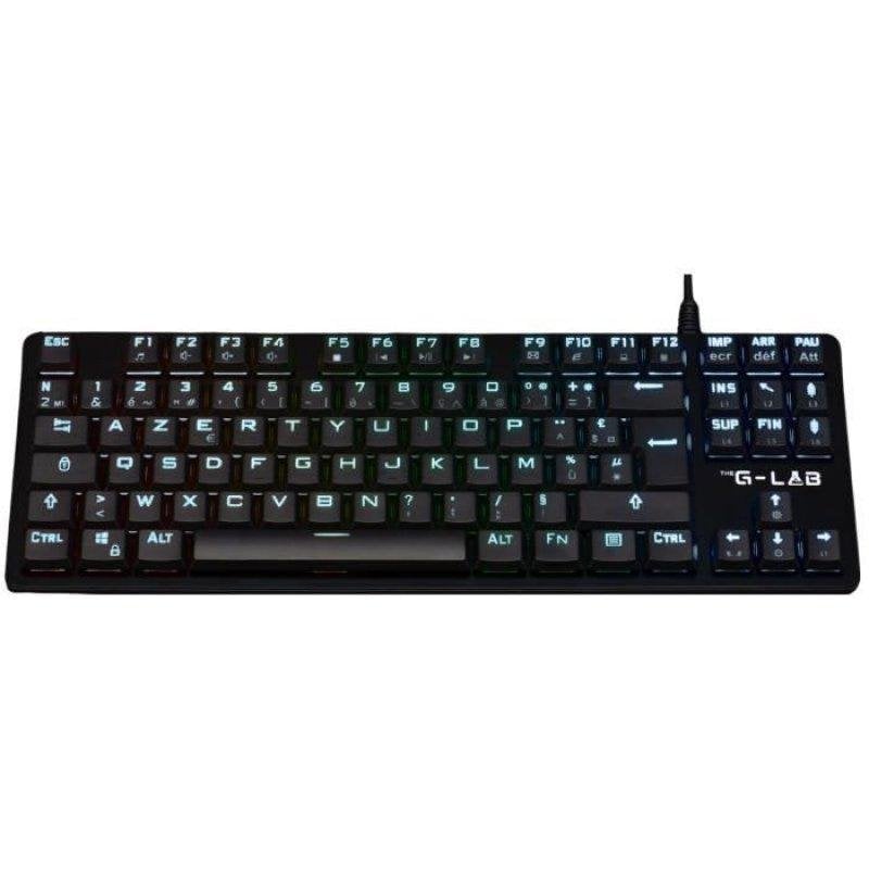 Teclado The G-lab KEYZ PLATI TKL mecanico perfil baixo RGB preto