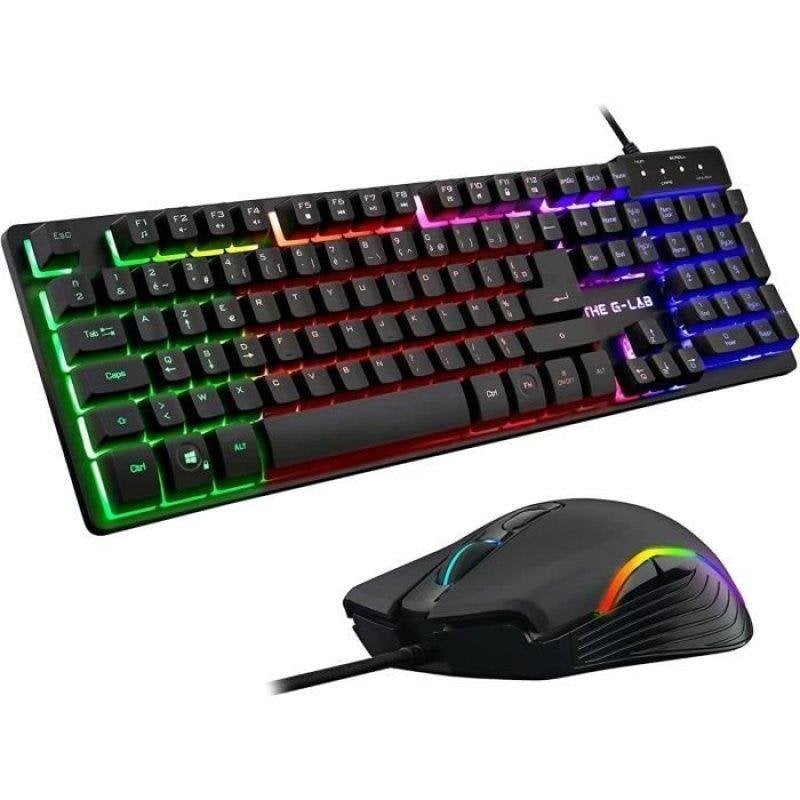 Pack Teclado y Ratón The G-lab Combo KRYPTON Gaming RGB AZERTY