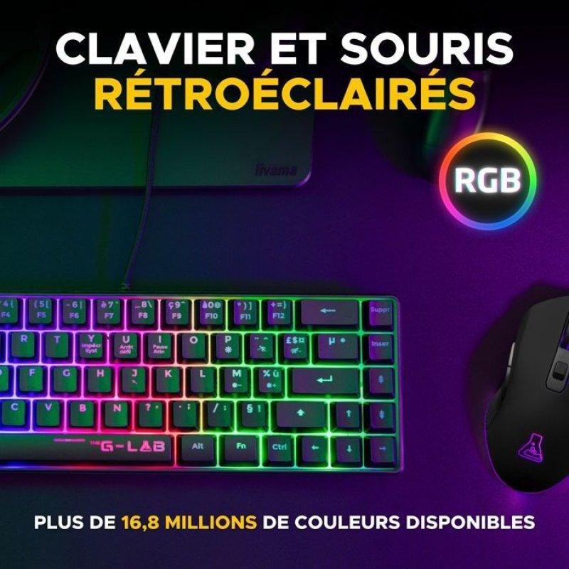 THE G-lab Pack gamer clavier souris filaire - Combo Hydrogen BKG - Clavier Azerty Noir - vue 8
