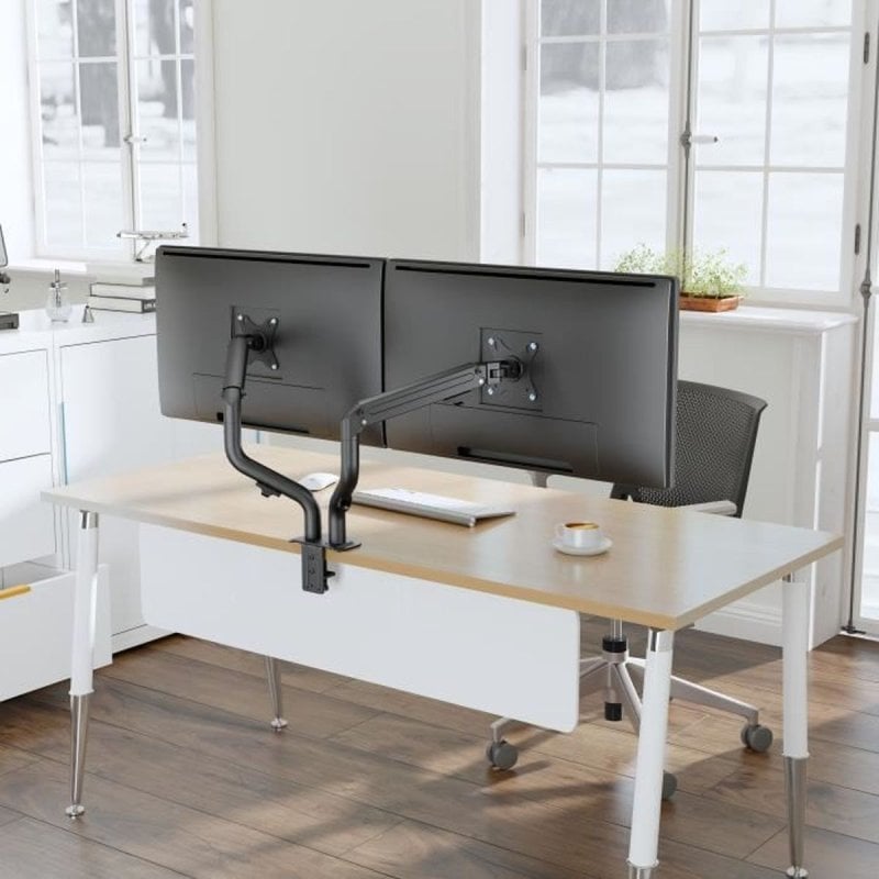 Oplite Mt10 Doppelarm Monitorhalterung Schreibtisch 17-32" VESA 75x75 bis 100x100 Max 8Kg