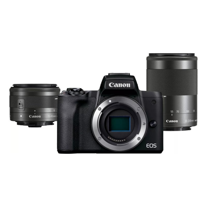 Spiegellose Kamera Canon EOS M50 Mark II 24,1MP 15-45mm + 55-200mm Wi-Fi