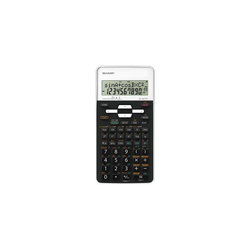 Calculatrice Sharp EL 531TH skaičiuotuvas Kišenė Mokslinis skaičiuotuvas Juoda Balta Fonctionnement sur secteur - vue 2
