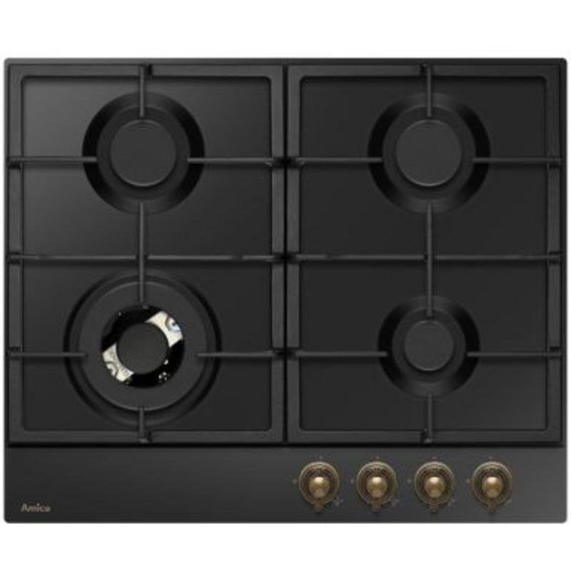 Piano cottura Amica PGA6101ApCb gas 4 fuochi 59 cm antracite