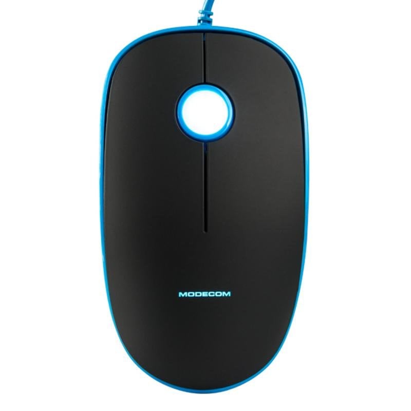 Rato MODECOM MC-M111 USB 1600 DPI Preto e Azul Ambidestro