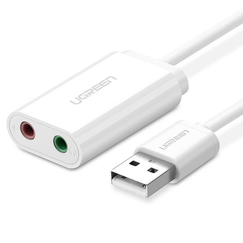 Ugreen Externe USB Soundkarte für Kopfhörer, Speakers, Headsets (USB), Soundkarte, Weiss - Image 5