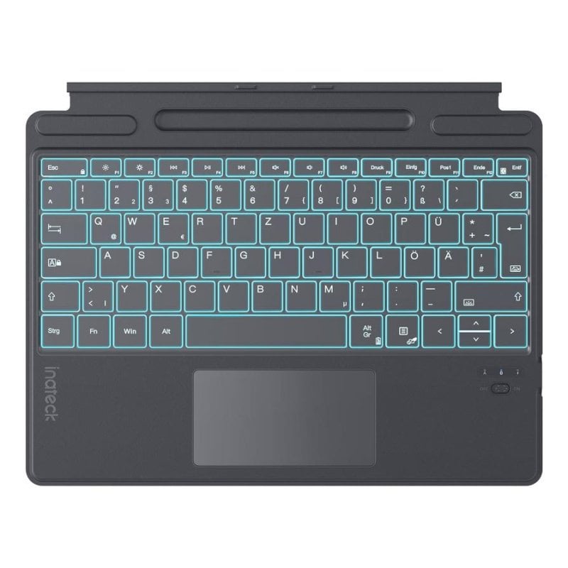 Tastatur Inateck KB05114 Membran Bluetooth mit Touchpad Grau QWERTZ
